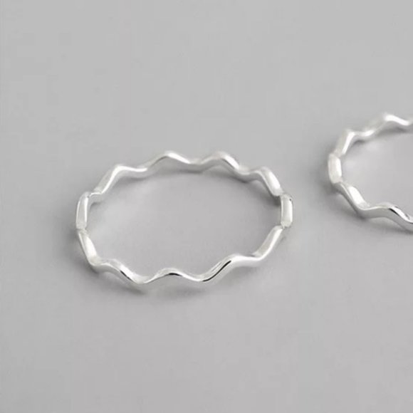 🍒 925 Sterling Silver ZIGZAG Wave Ring - Picture 4 of 11